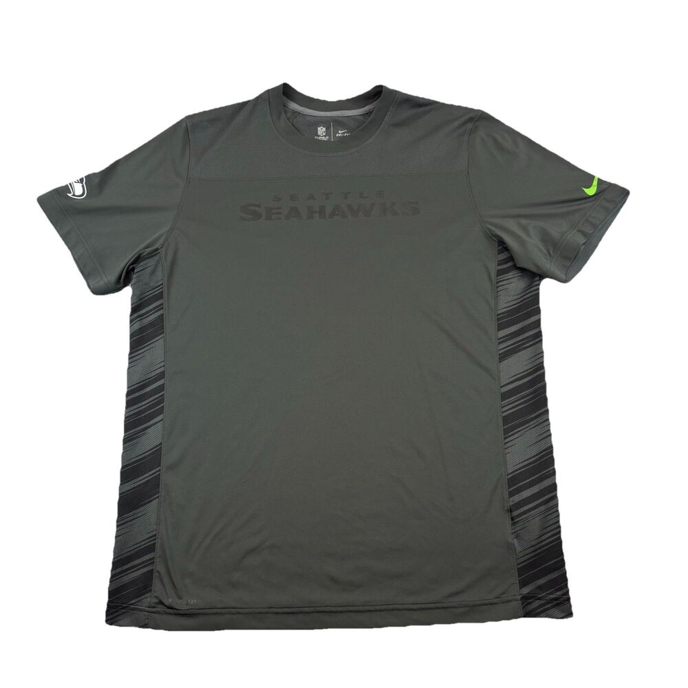 Seattle Seahawks NFL Onfield Nike Dri Fit T Shirt Mens XL Gray  Perforated NWOT